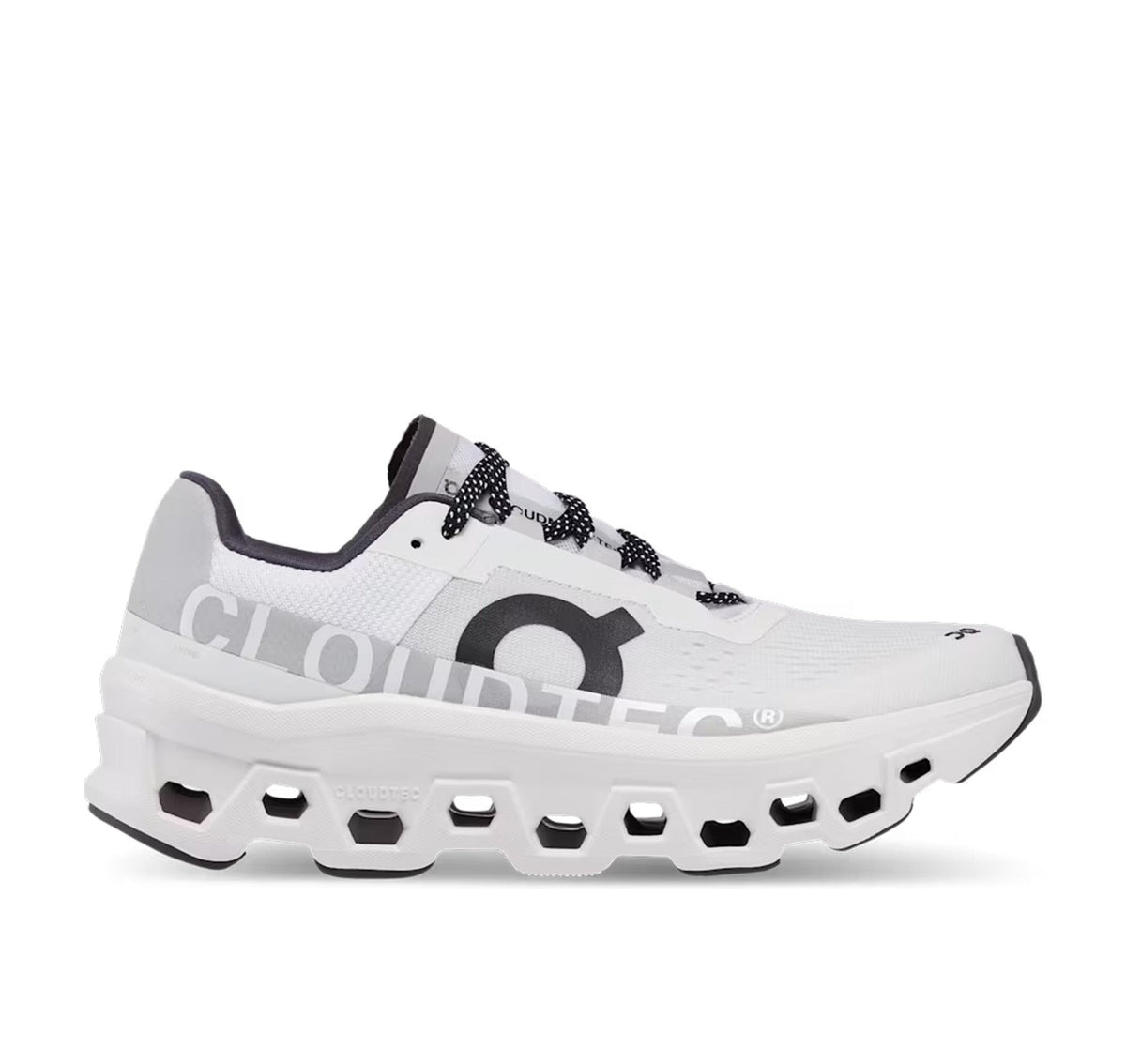On Women's Cloudmonster All White Running Shoes